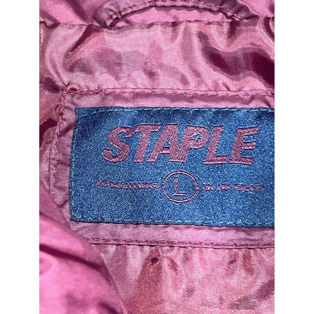 Staple Pigeon Mens Colorblock Windbreaker Jacket‎ Burgundy Navy Blue Large Logo